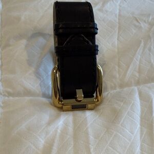 Marc Jacobs vintage Black leather bracelet with Gold Buckle